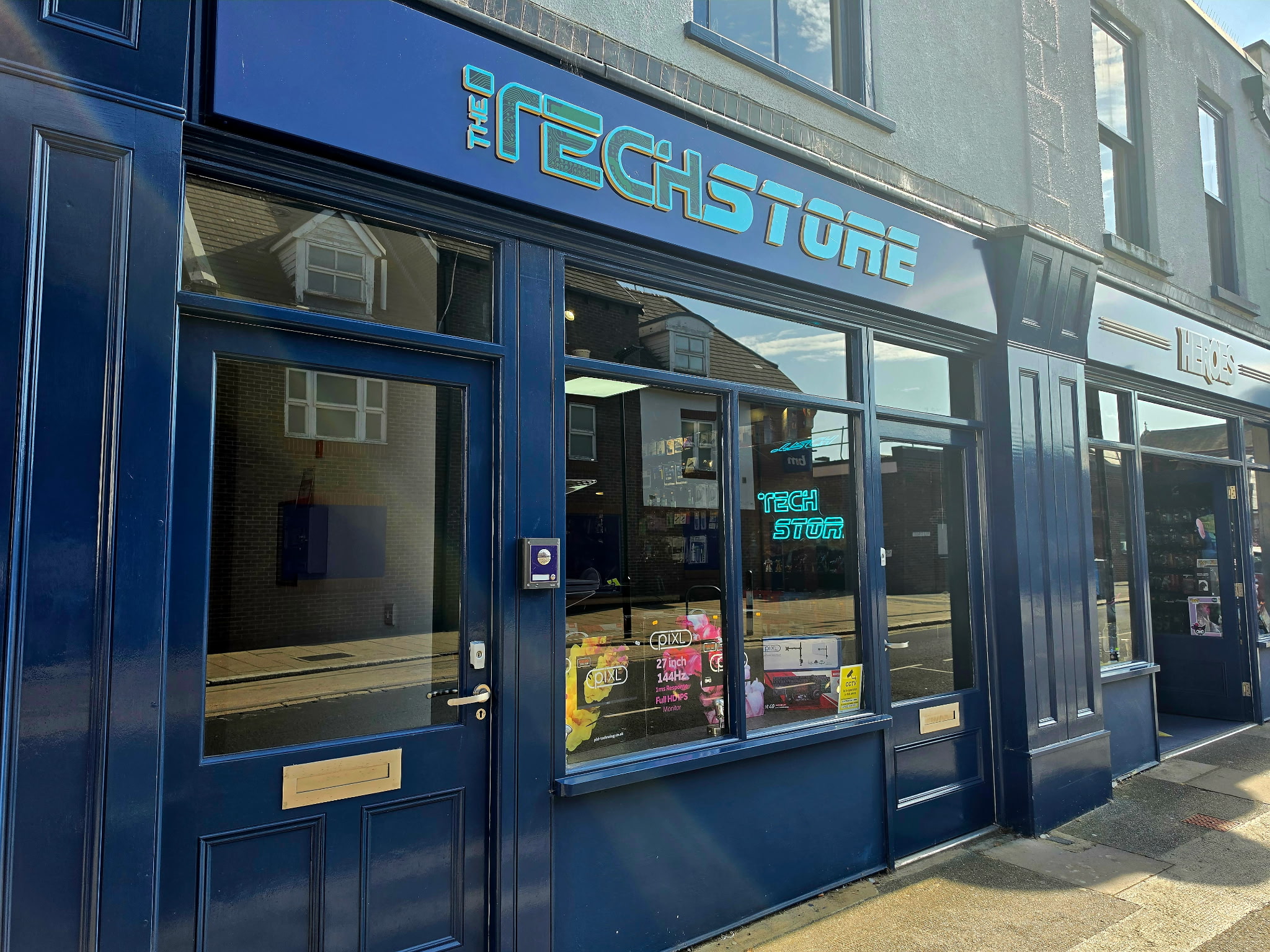The Tech Store shopfront on Pyle Street, Newport, Isle of Wight